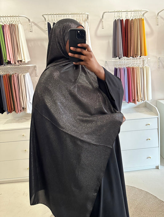 Hijab pailletté noir