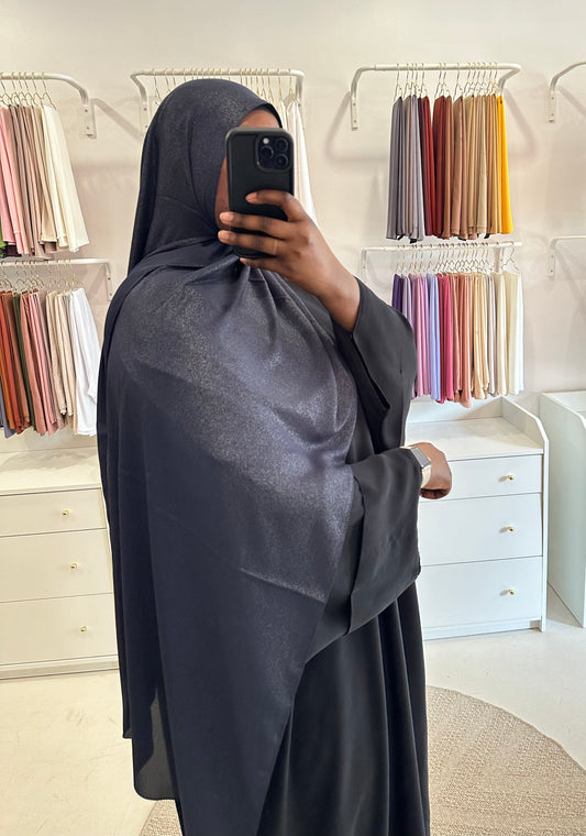 Hijab pailletté bleu nuit
